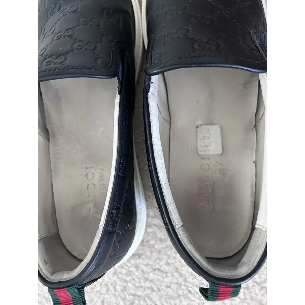 Authentic Gucci Signature Guccissima Leather Slip-On 407364 GG 9.5 (US 10.5)